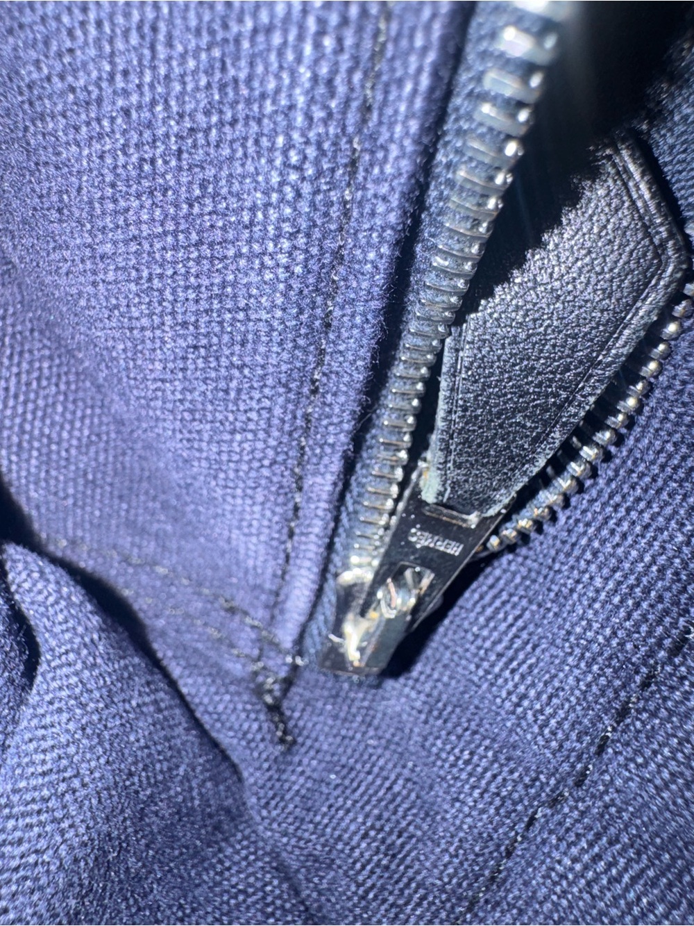 Hermes 💎Black and Navy Canvas small Tote EUC - Picture 7 of 13